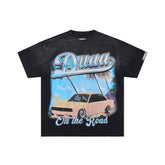 DUAA Retro On The Road Lowrider Rhinestone Oversized Tee