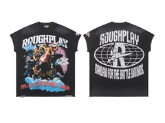 Roughplay Renaissance Art Rhinestone Distressed Oversized Tee