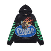 Roughplay Flame Portrait Oversized Hoodie