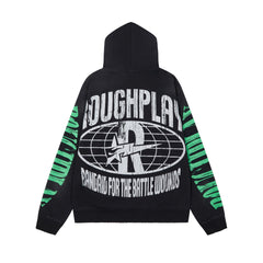 Roughplay Flame Portrait Oversized Hoodie