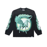 DUAA Metallic Winged Unicorn Long‑Sleeve Shirt