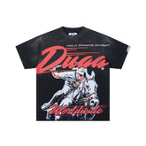 DUAA Worldwide Retro Horse Rider Rhinestone Oversized Tee