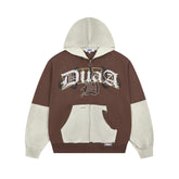 DUAA Splatter‑Paint Distressed Rhinestone Zip‑Up Jacket