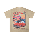 DUAA All Risk No Regrets Sunset Car Beach Oversized Tee