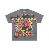 DUAA Red Bull Flame Graffiti Rhinestone Oversized Tee