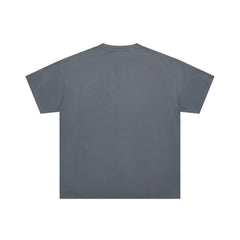 DUAA Grey Vintage Western Cowboy & UFO Rhinestone Oversized T‑Shirt