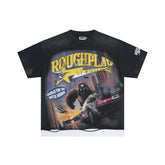 Roughplay King Kong Time Machine Car Rhinestone Oversized Tee