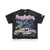 Roughplay NYC Police Car Rhinestone Oversized Tee