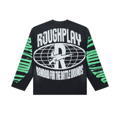 Roughplay Skeleton Bandana Globe‑R Oversized Long‑Sleeve Tee