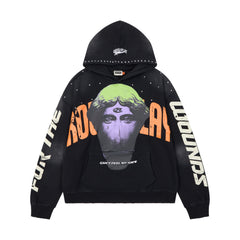 Roughplay Sculpture Neon Globe‑R Studded Oversized Hoodie