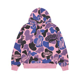 Roughplay Purple‑Pink Camo Zip Hoodie