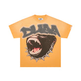 DUAA Y2K Spiked‑Chain Roaring Gorilla Graphic T‑Shirt