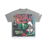 Roughplay Urban Hip‑Hop Character Rhinestone Oversized Tee