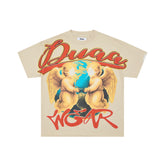 DUAA Vintage Cherubs Globe Graffiti Letter Oversized Tee