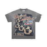 Duaa Vintage Washed Soccer Flags 1993 Rhinestone Oversized Tee