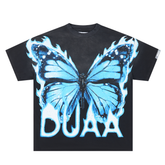 DUAA Never Looking Back Butterfly Blue Flame Oversized Tee