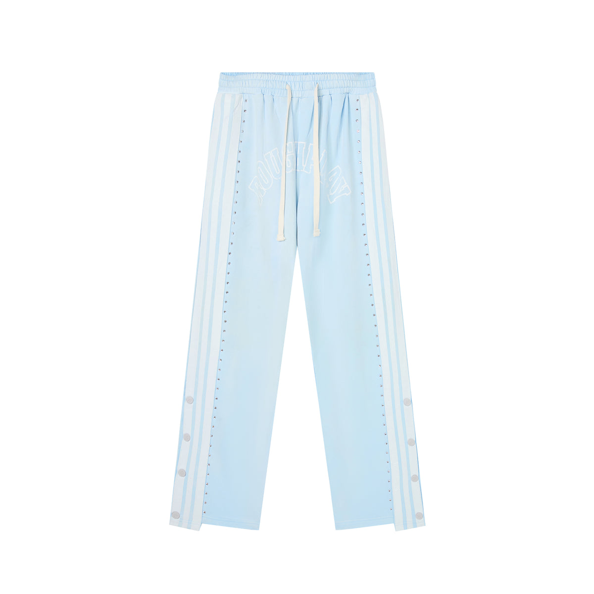 Roughplay Rhinestone Split‑Hem Loose Joggers