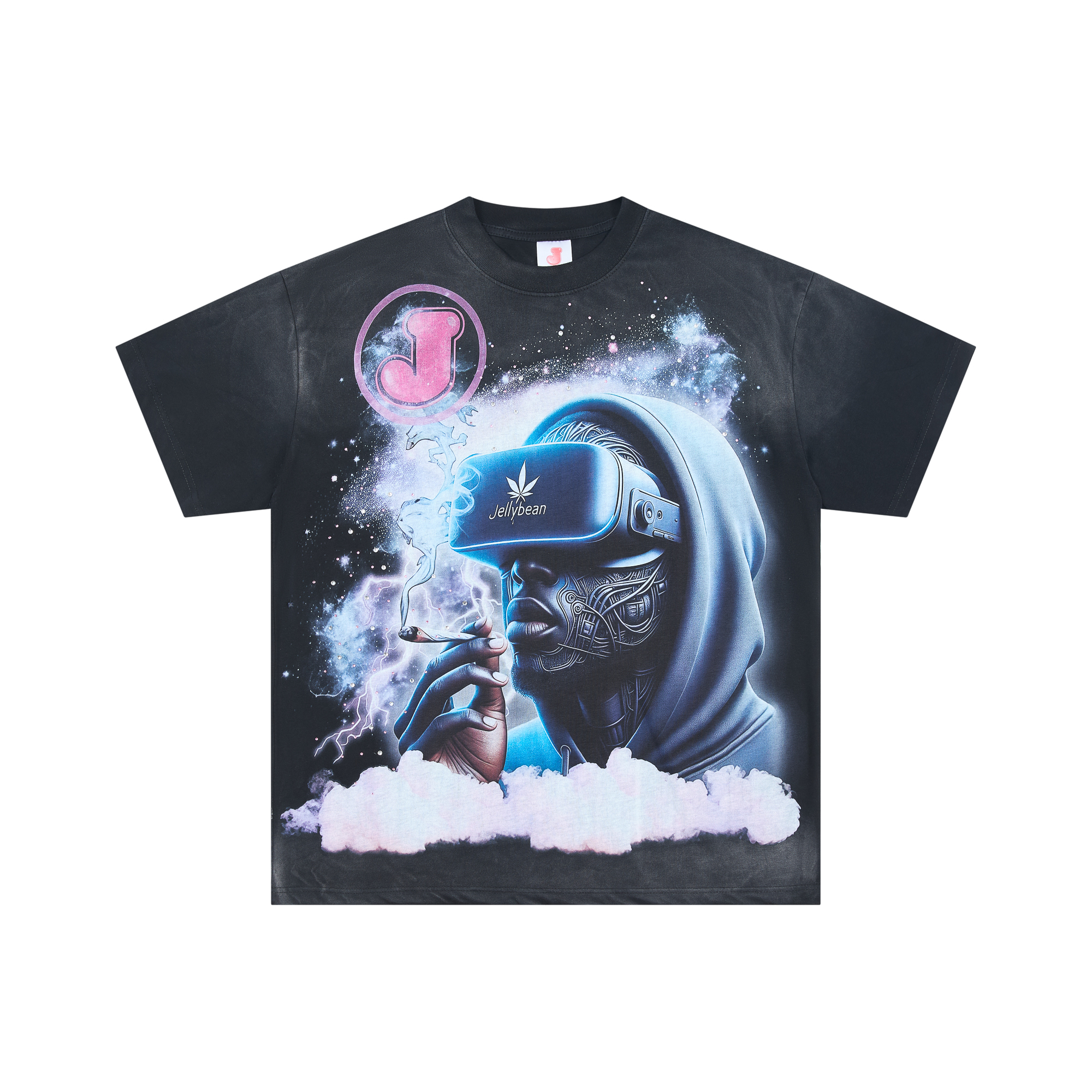 Jellybean VR Hooded Man Galaxy Oversized Tee