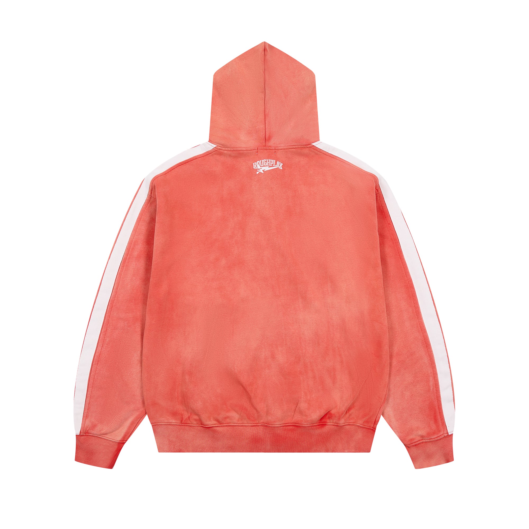 Roughplay Rivet‑Studded Side‑Stripe Oversized Zip‑Up Hoodie