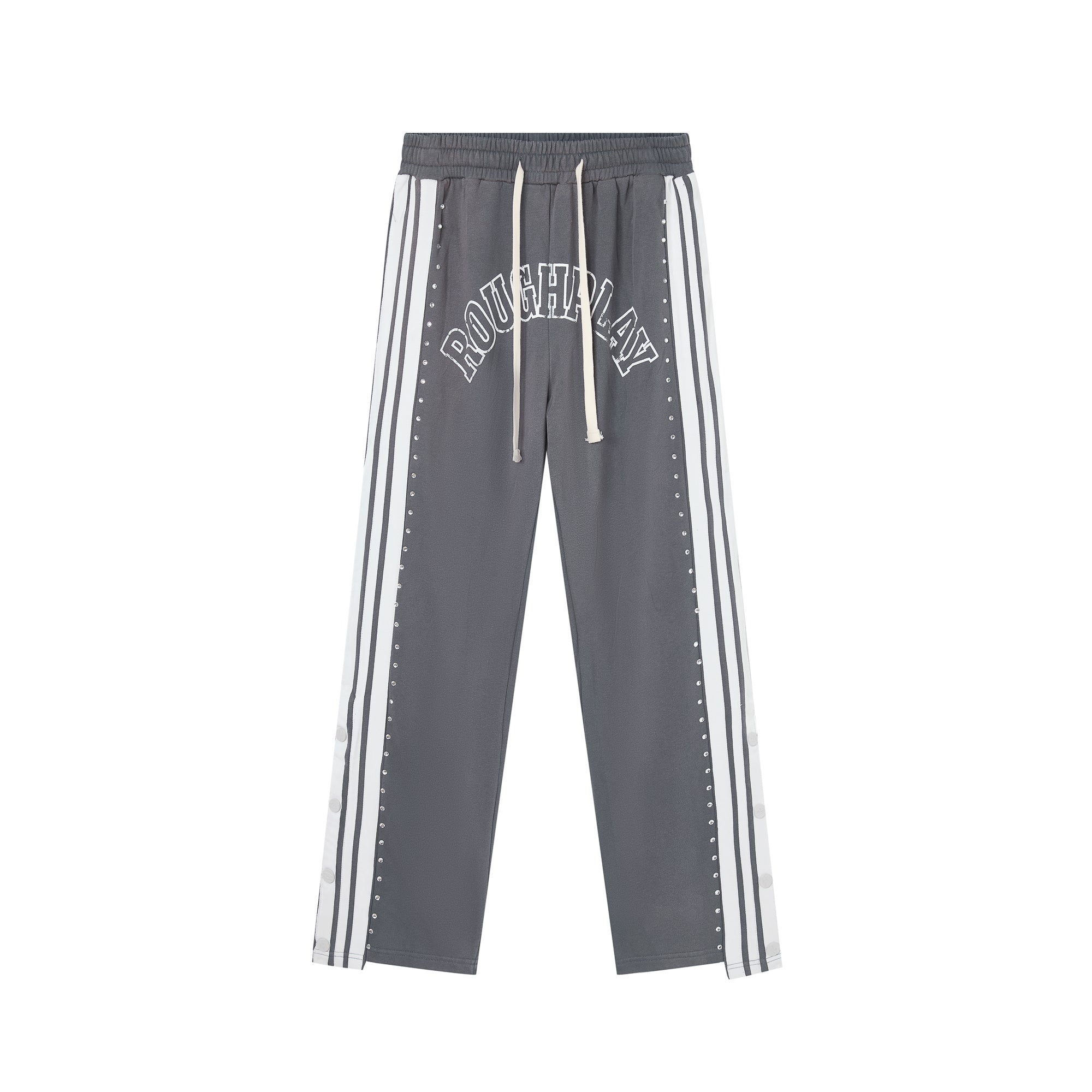 Roughplay Rhinestone Split‑Hem Loose Joggers