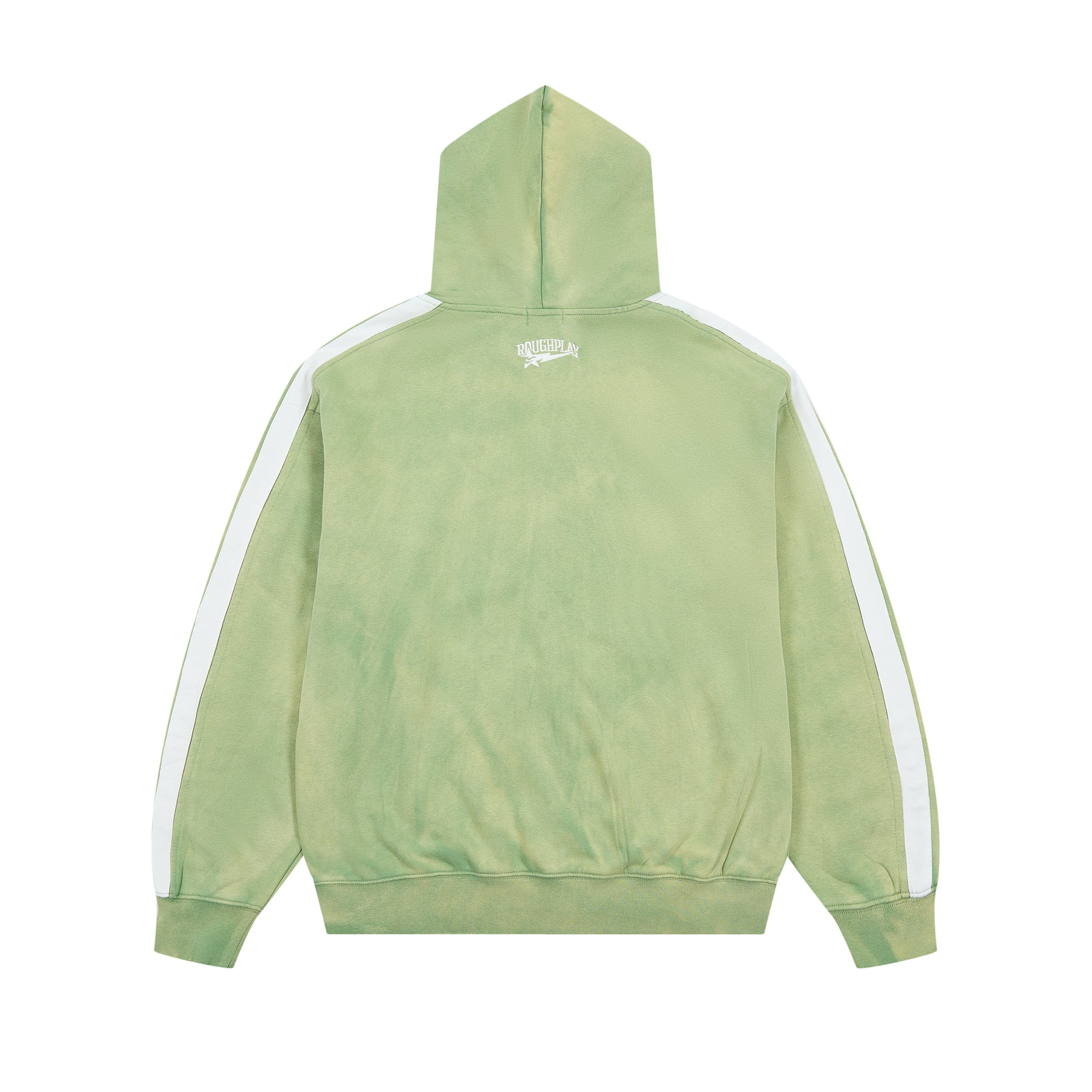 Roughplay Rivet‑Studded Side‑Stripe Oversized Zip‑Up Hoodie