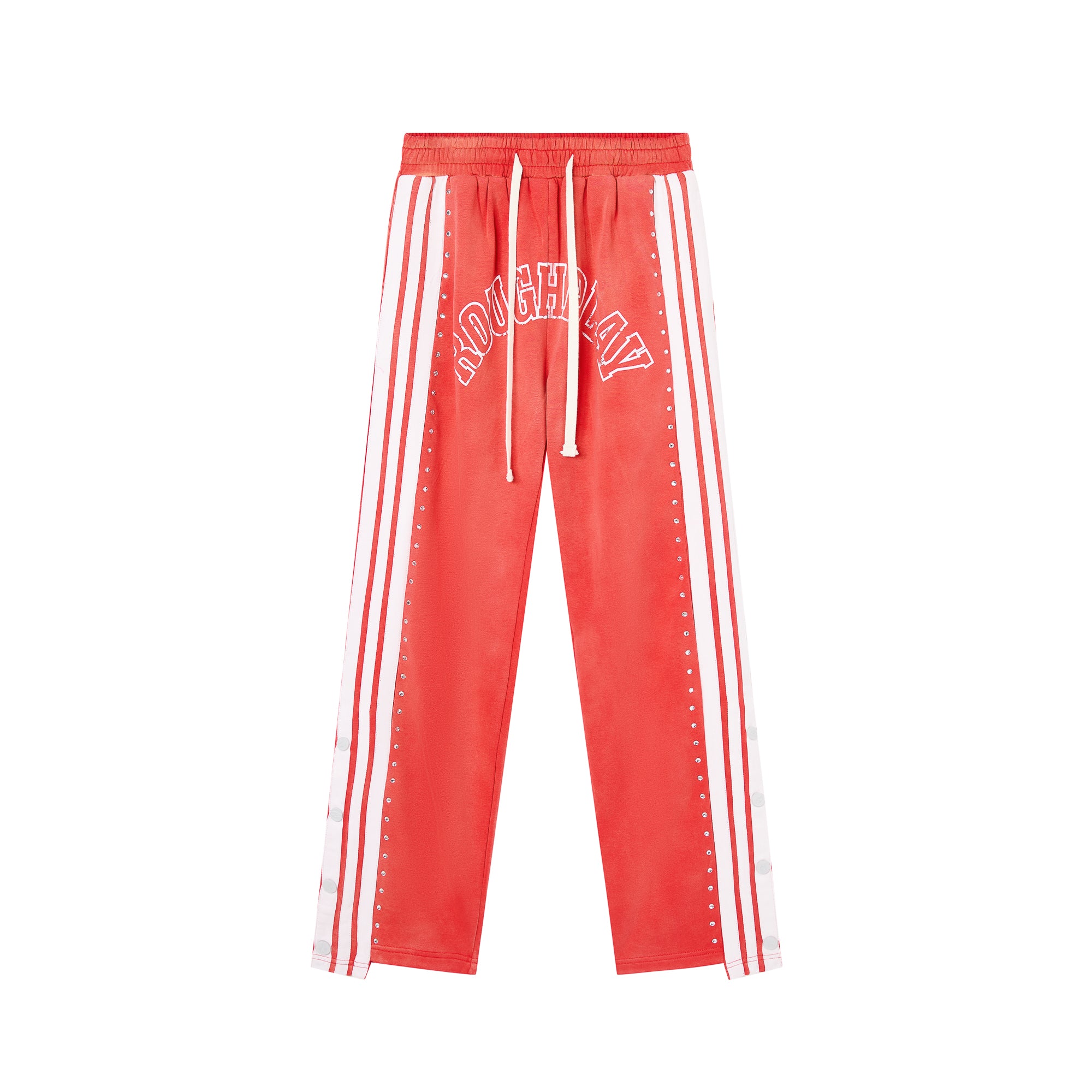 Roughplay Rhinestone Split‑Hem Loose Joggers