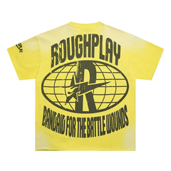Roughplay Skate Skeleton Rhinestone Letter Distressed Hem Oversized Tee