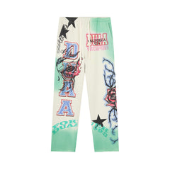 DUAA Gradient Rose Tattoo Straight‑Leg Sweatpants