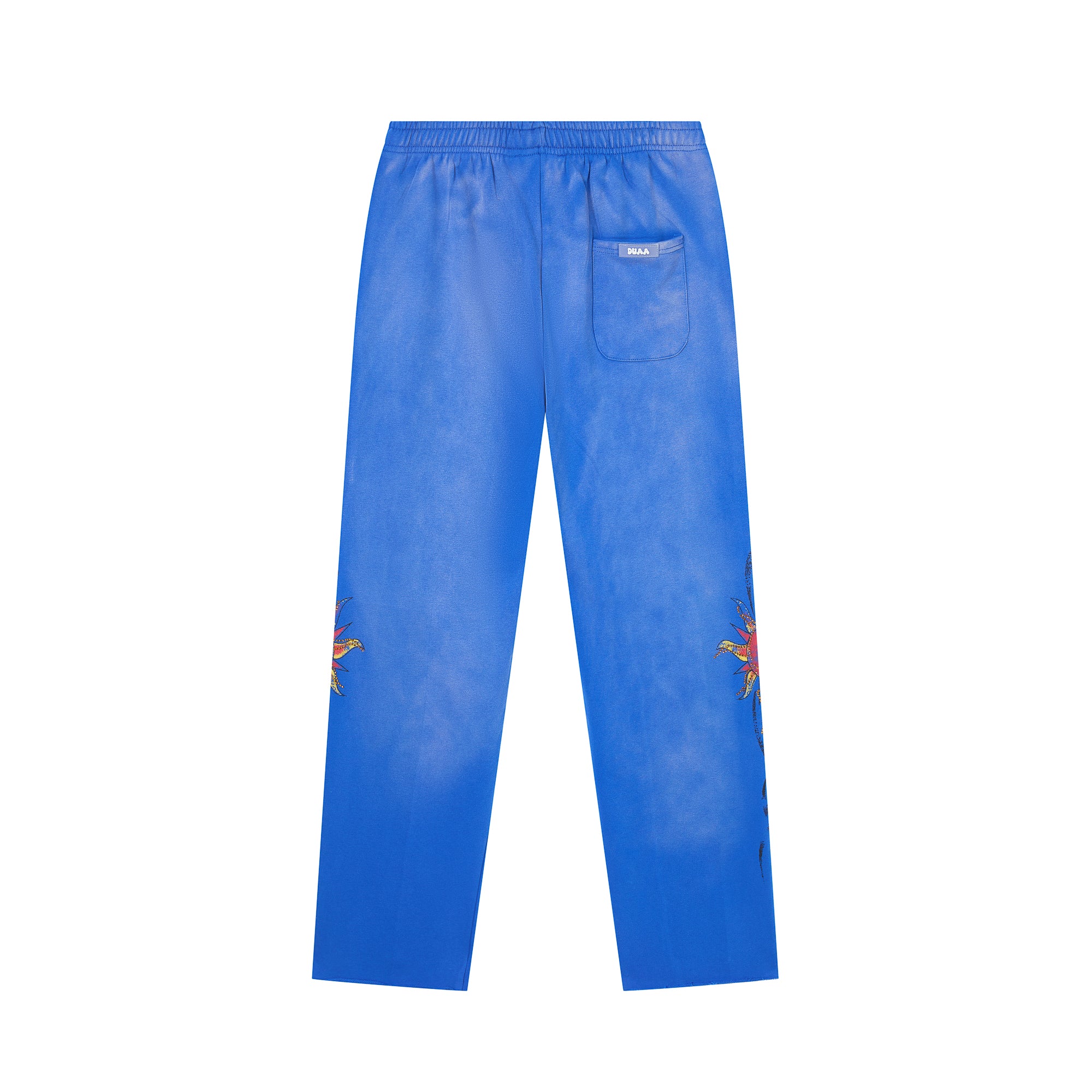 DUAA Flaming Panther Tattoo Straight‑Leg Sweatpants