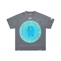 Roughplay Worldwide Teal Circle Logo Oversized Tee