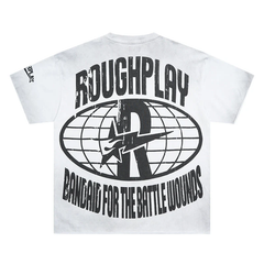 Roughplay Skull Heart Globe Logo Distressed Oversized Tee