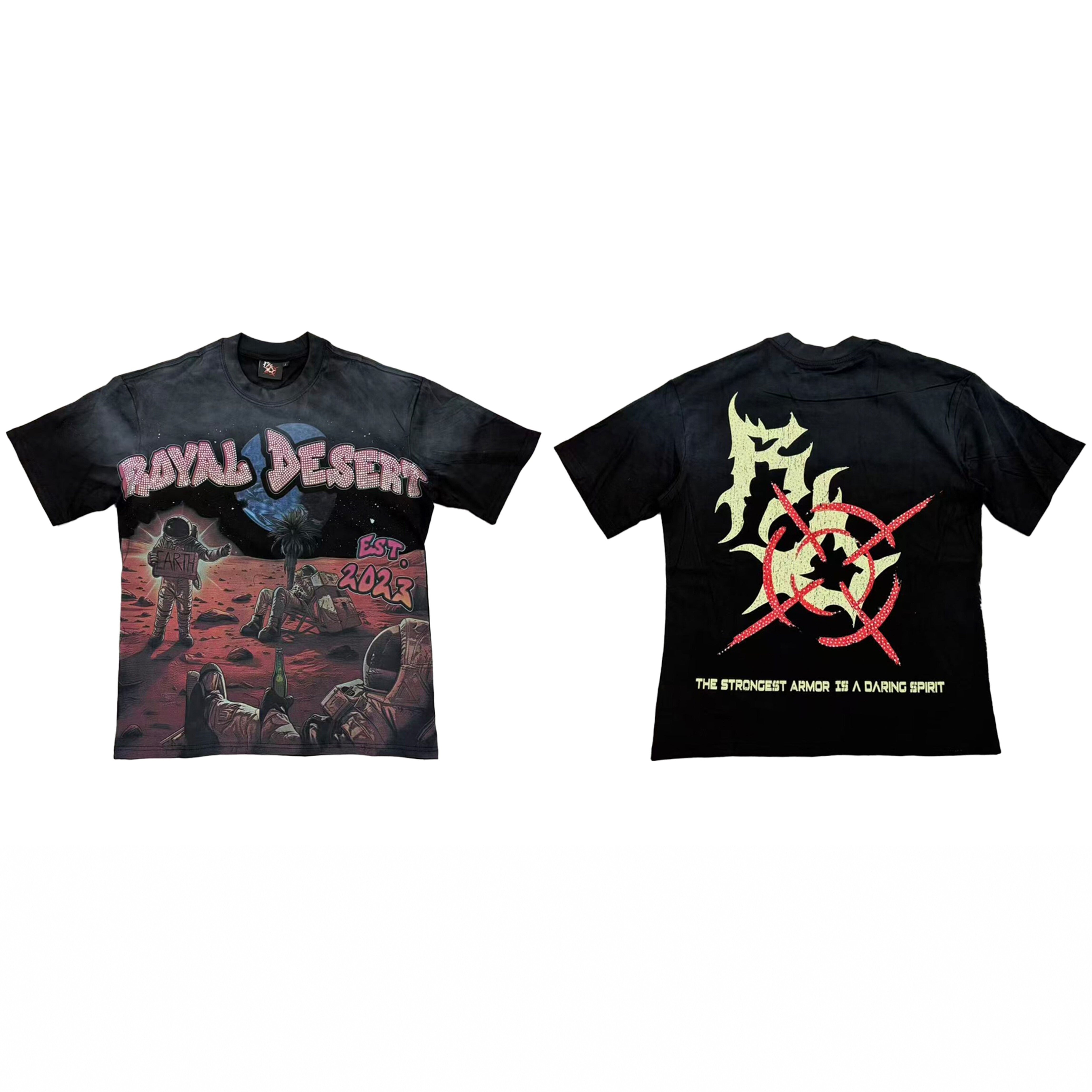 Royal Desert Mars Astronaut Two‑Sided Boxy Tee