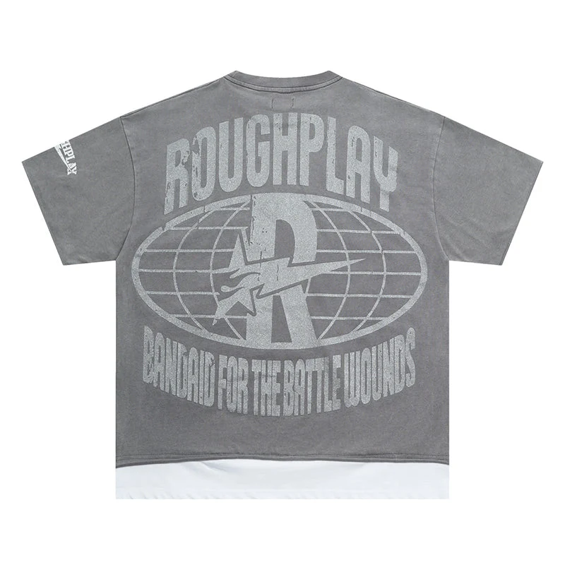 Roughplay Rockstar Skull Distressed Oversized Tee