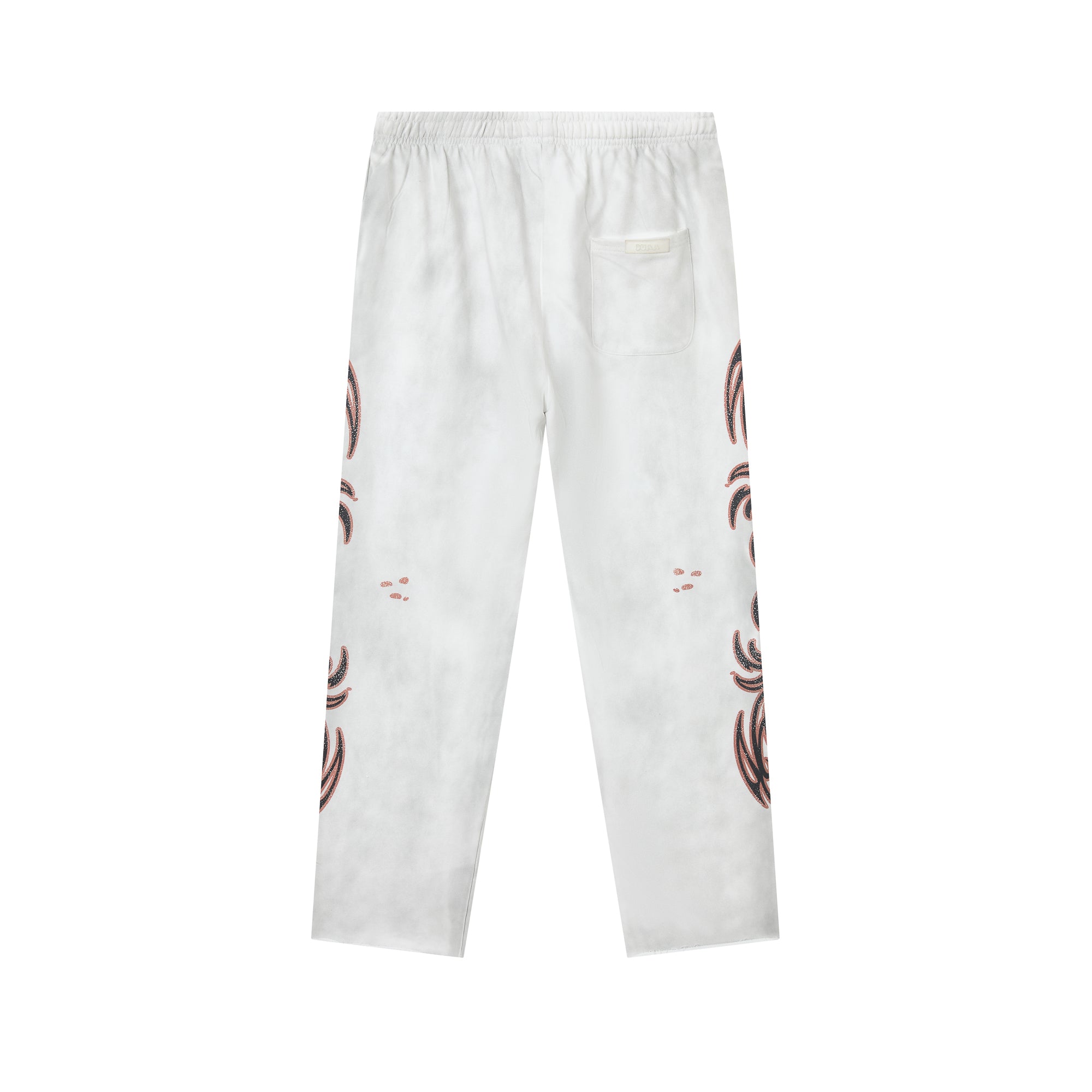 DUAA Sun‑Moon Tribal Heart Straight‑Leg Sweatpants