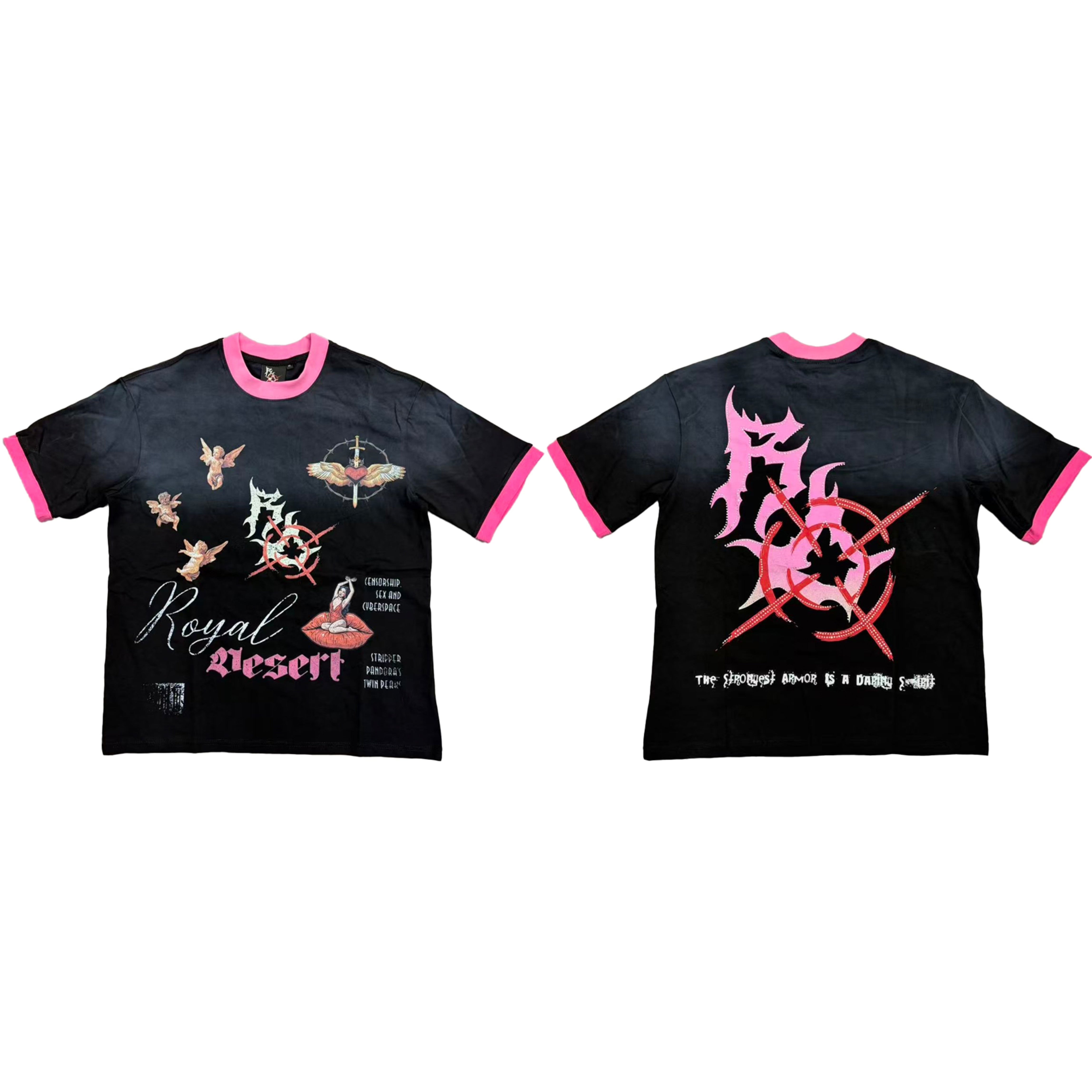 Royal Desert Cupid Angel Two‑Sided Boxy Tee