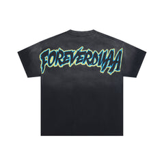 DUAA Retro Alien UFO Neon Graffiti Sci‑Fi Oversized Tee