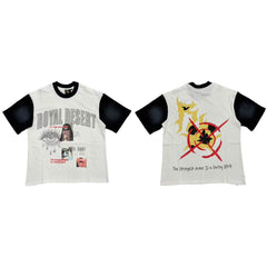Royal Desert Color‑Block Rhinestone Double‑Sided Graphic Tee