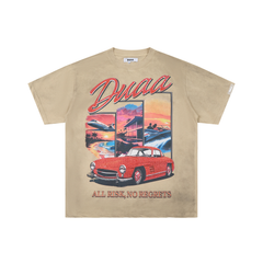 DUAA All Risk No Regrets Sunset Car Beach Oversized Tee