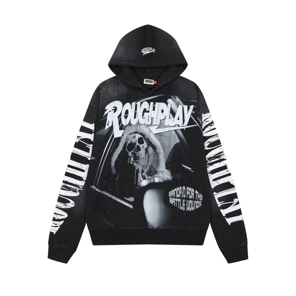 Roughplay Skull Car Star‑Tongue Oversized Hoodie