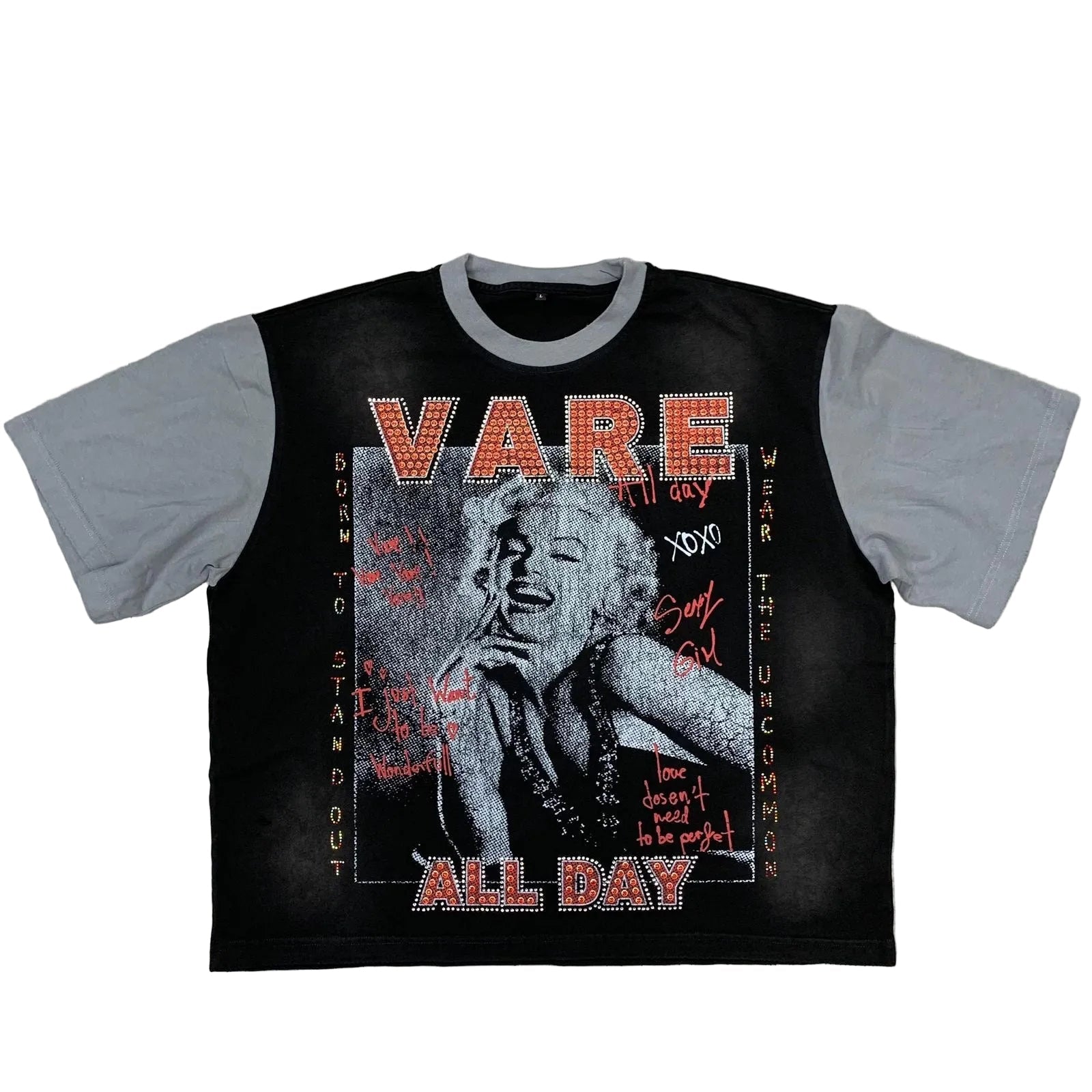 Vare All Day Marilyn Monroe Vintage‑Washed Ringer Tee