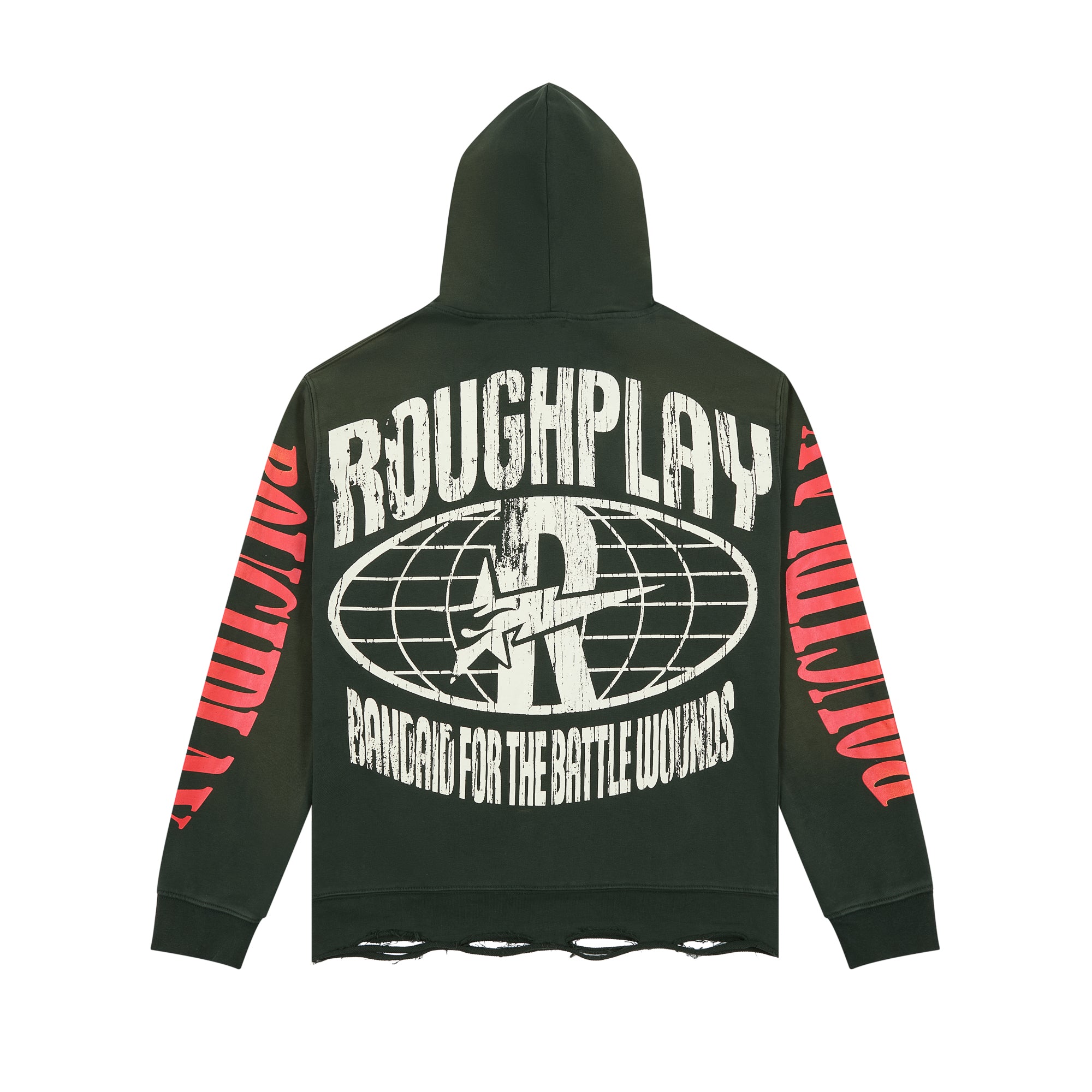 Roughplay Jungle Skull Gradient‑Sleeve Oversized Hoodie