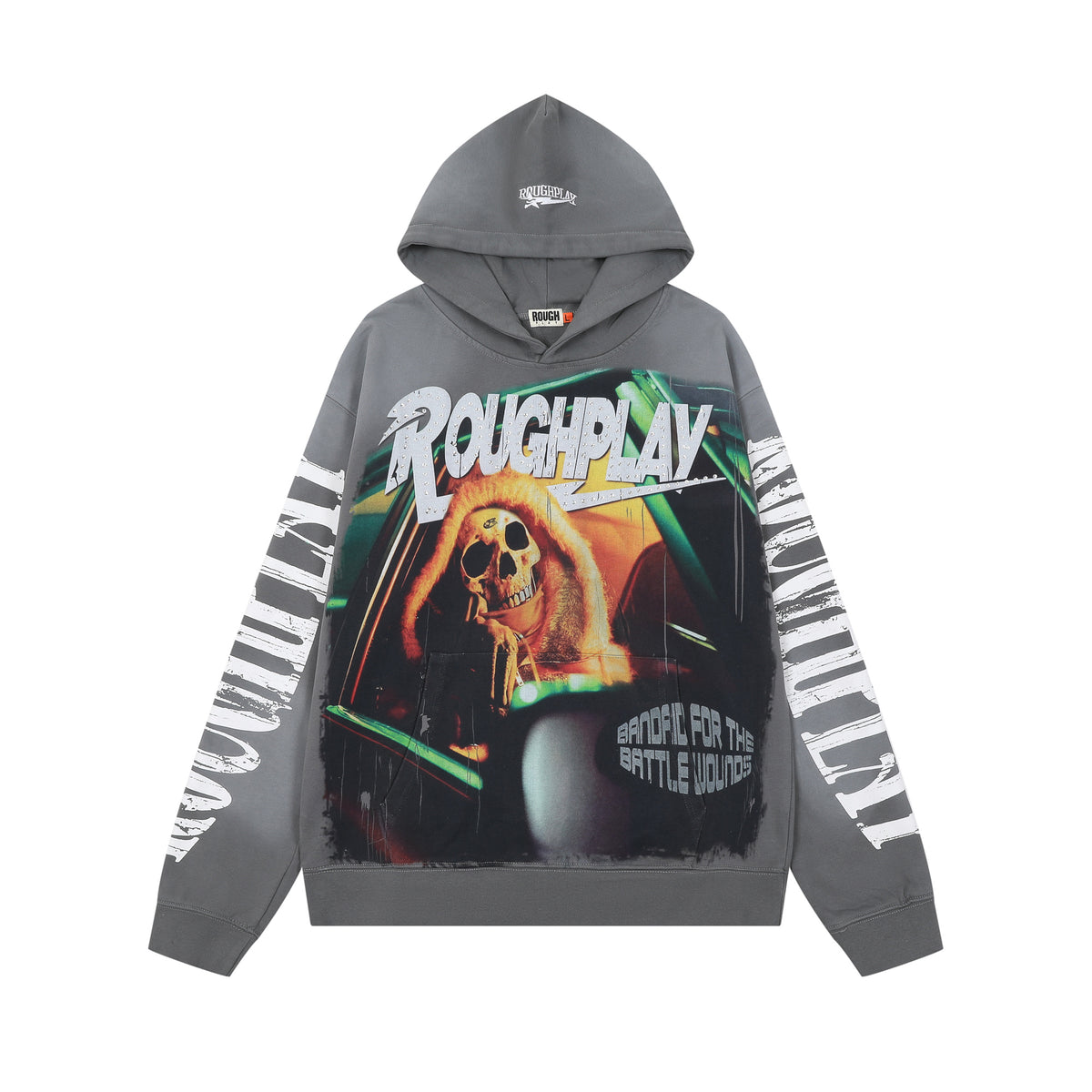 Roughplay Skeleton Driver Green Star Tongue Oversized Hoodie