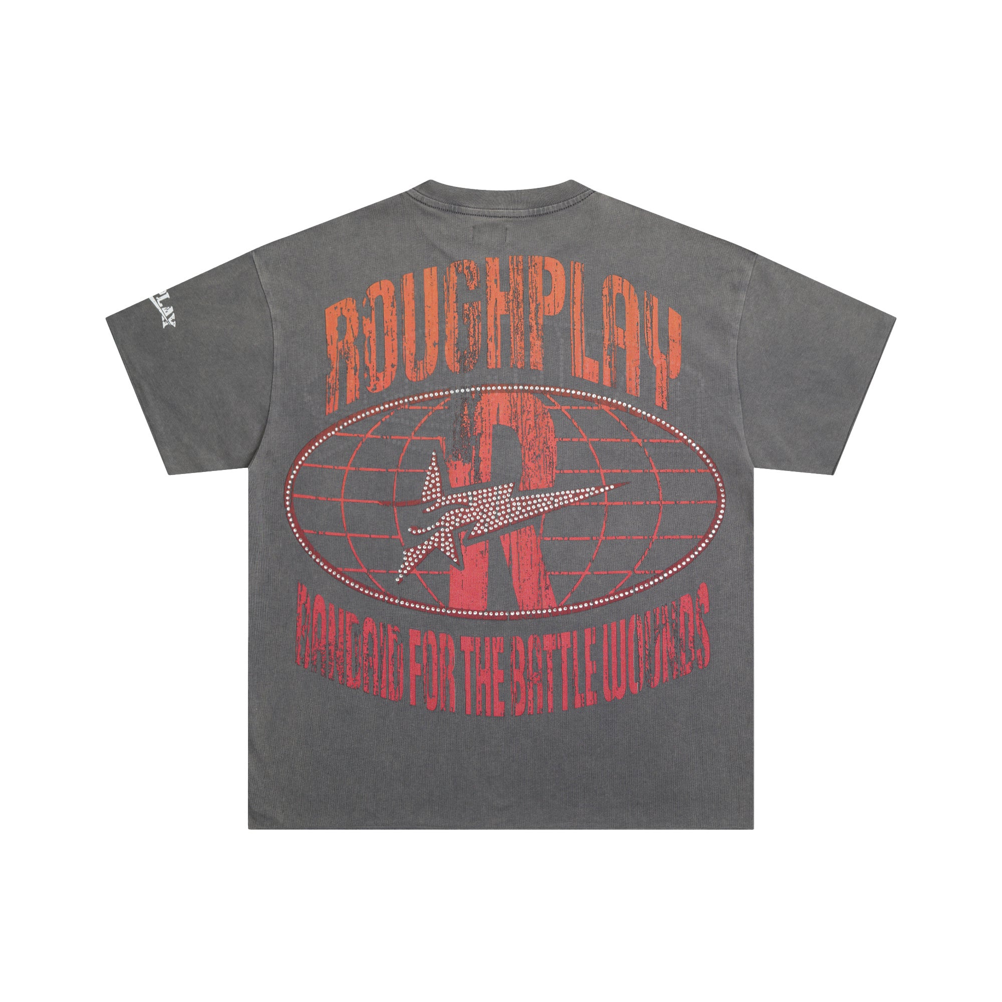 Roughplay Street Girl Fire Car Rhinestone Oversized Tee