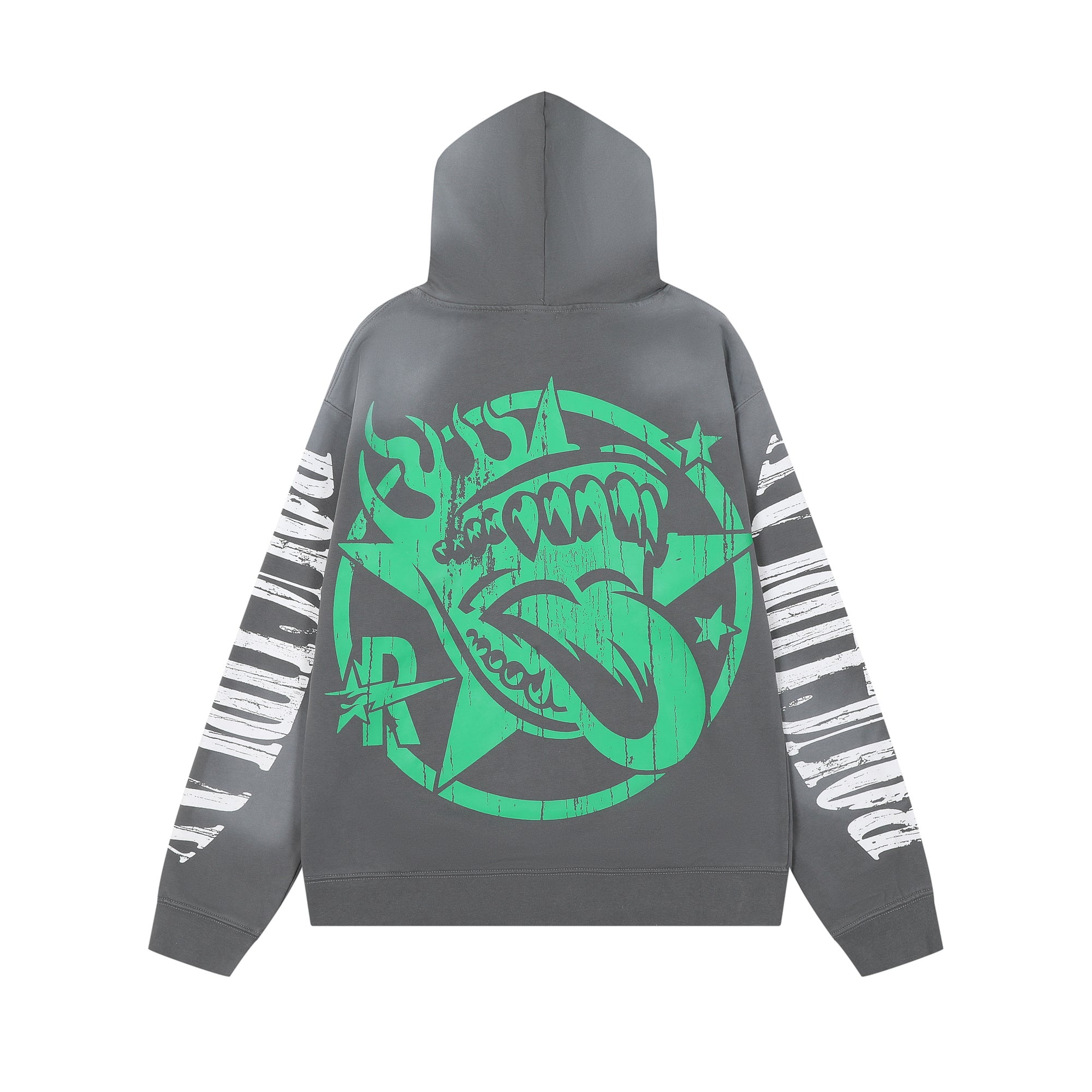 Roughplay Skeleton Driver Green Star Tongue Oversized Hoodie