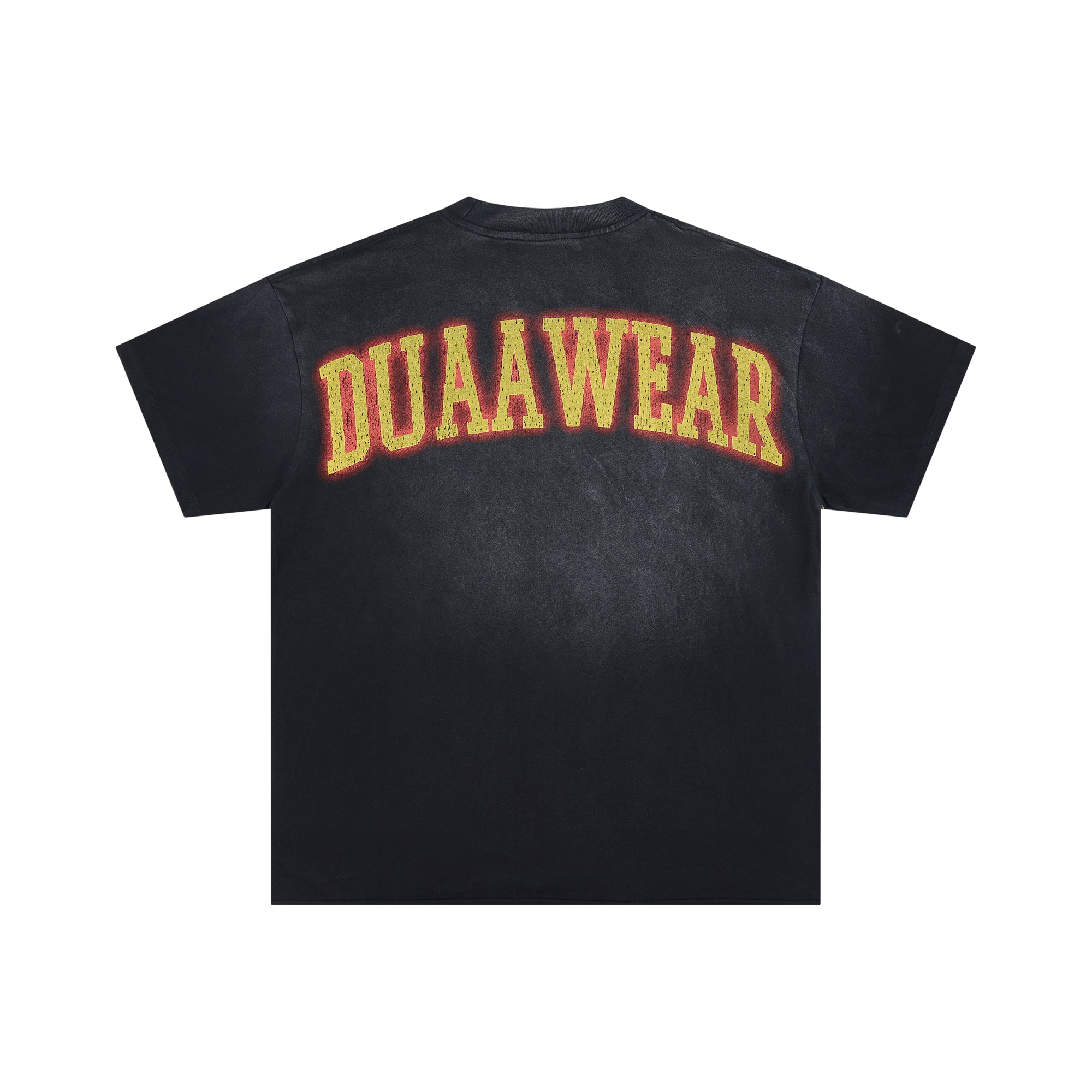 DUAA Ripped‑Sleeve Burning Basketball Rhinestone Oversized Tee