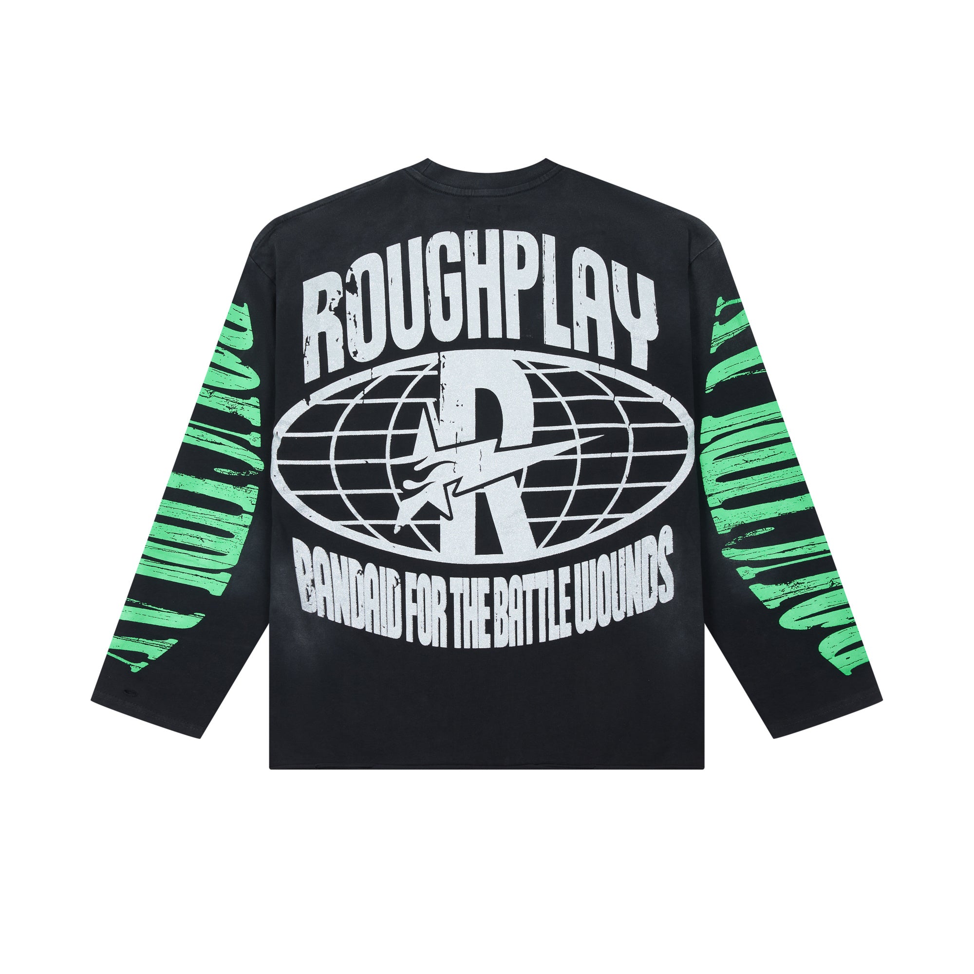 Roughplay Skeleton Bandana Globe‑R Oversized Long‑Sleeve Tee