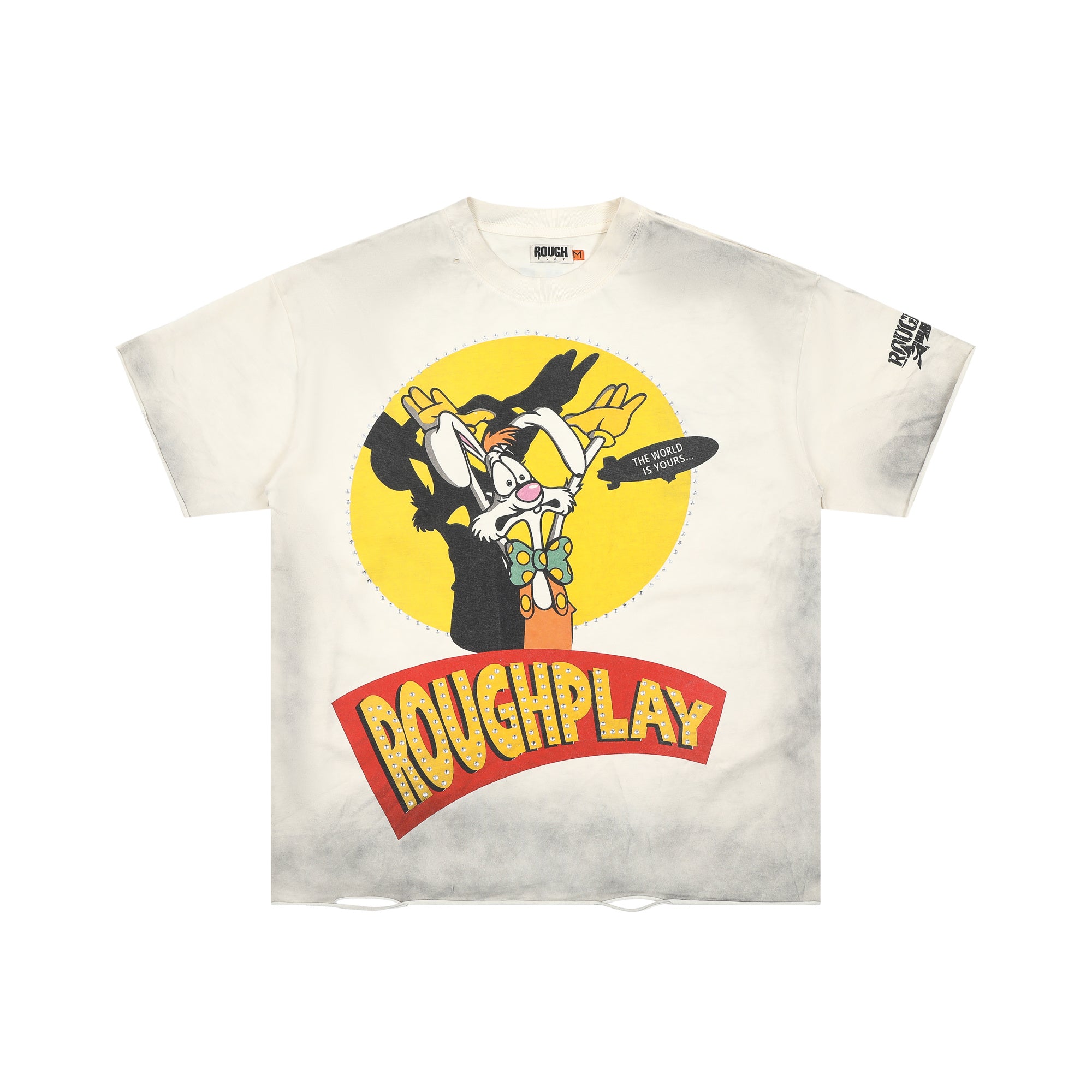 Roughplay Cartoon Rabbit Rhinestone Oversized Tee