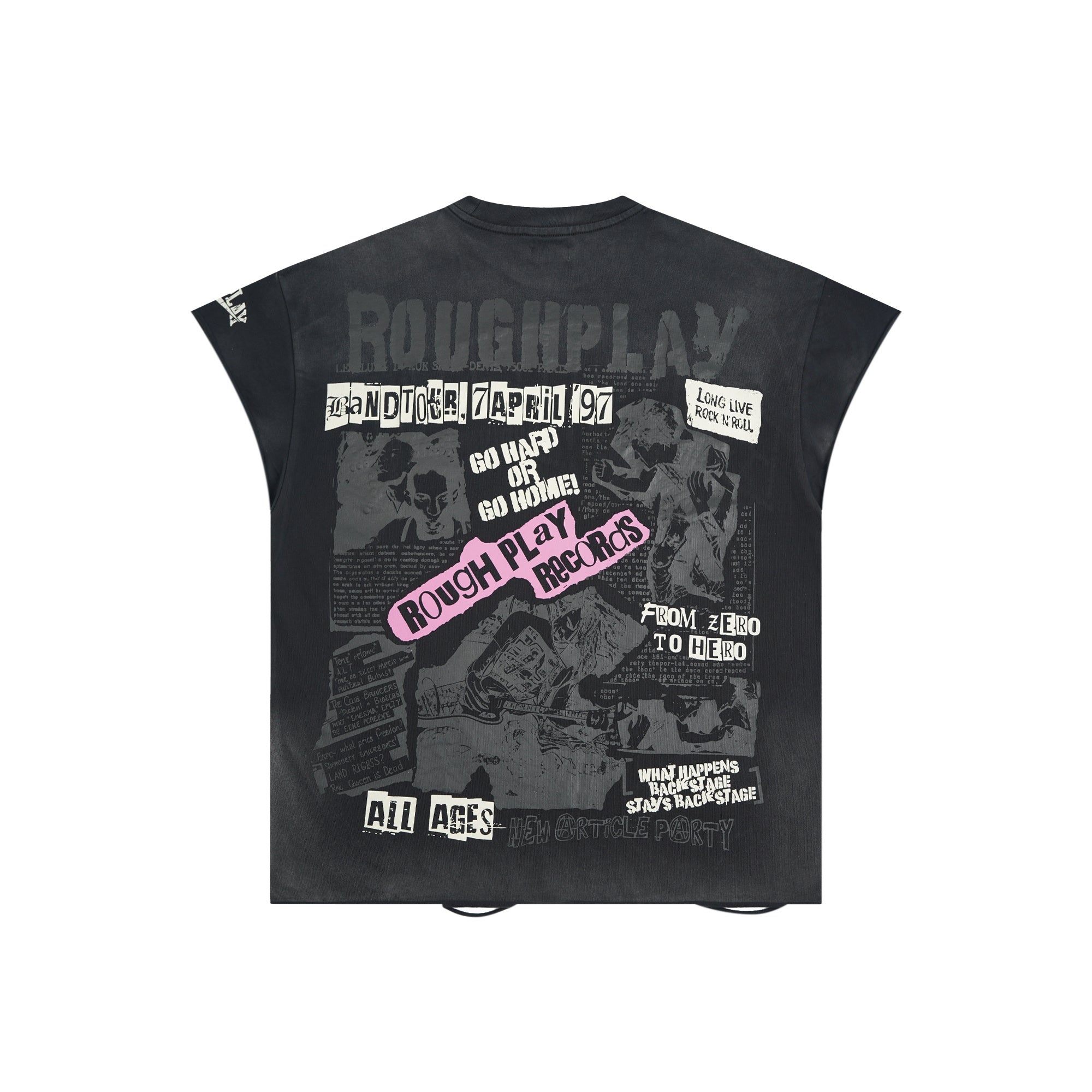 Roughplay World Tour Eagle Rhinestone Oversized Tank Top