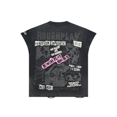 Roughplay World Tour Eagle Rhinestone Oversized Tank Top