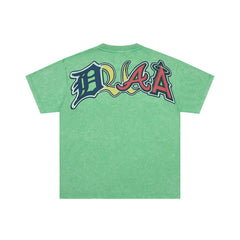 DUAA Vintage California Baseball Graffiti Front‑Back Print Tee
